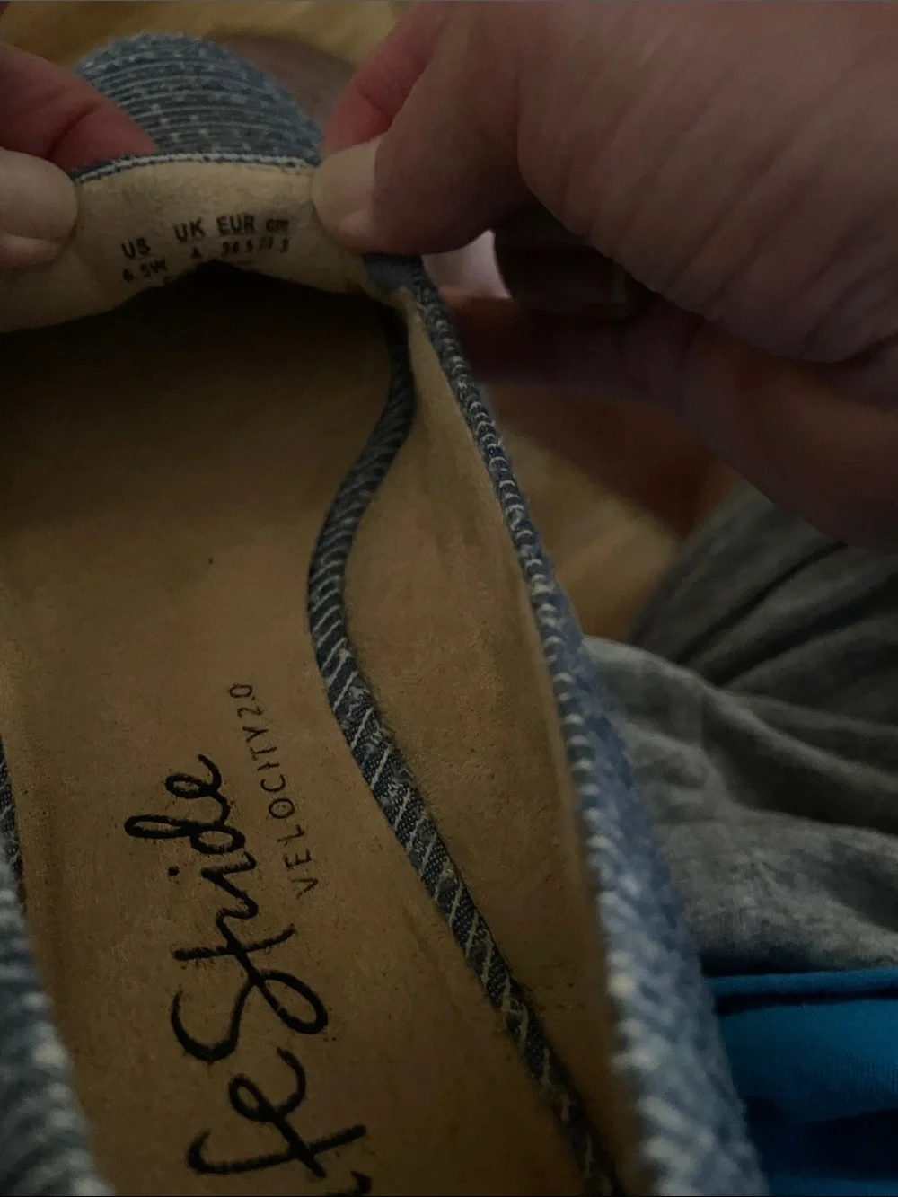 Life Stride Blue Espadrille Slip-Ons size 6.5 Wide